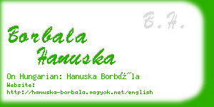 borbala hanuska business card